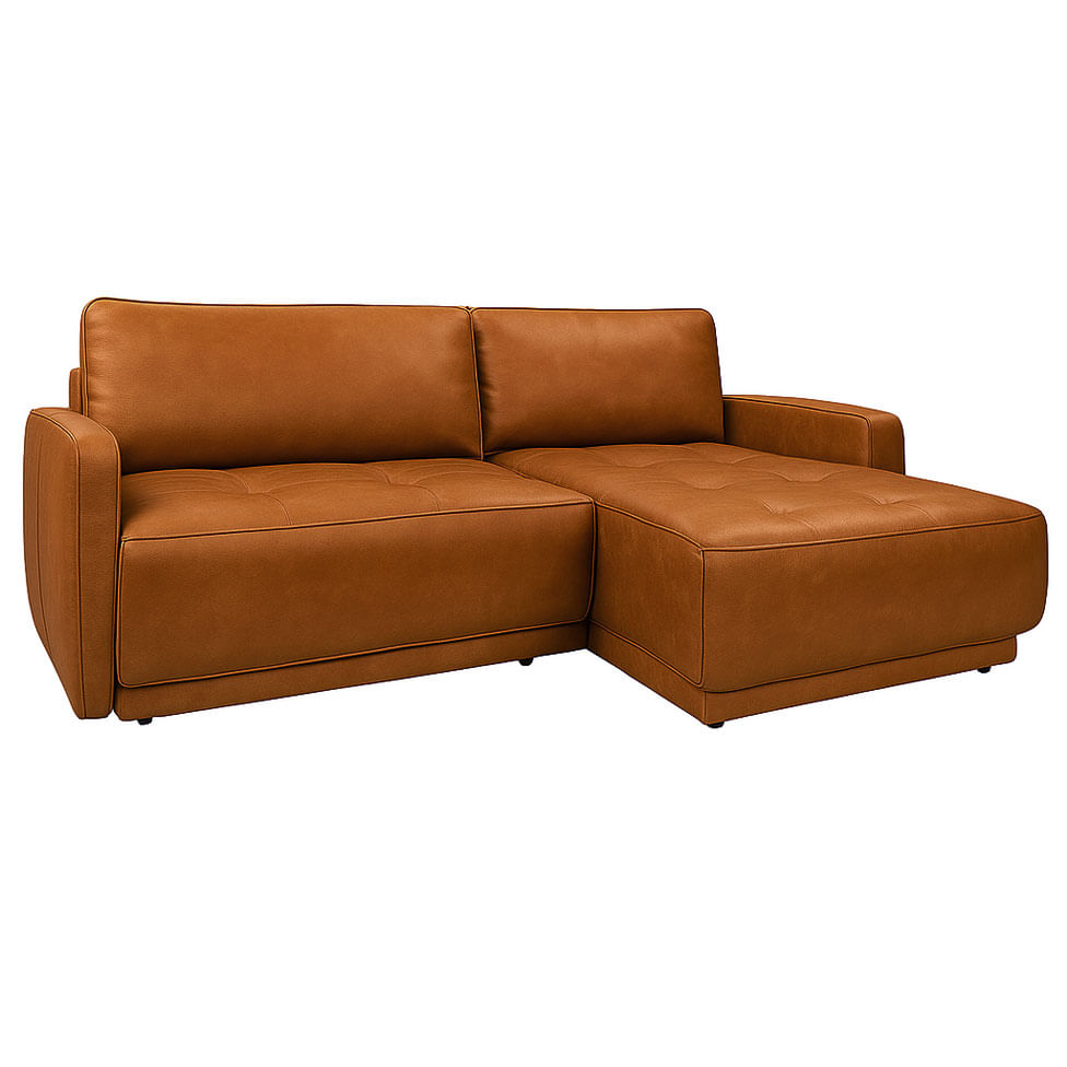 Sofá Duno Soft Mel em Couro 2,20m