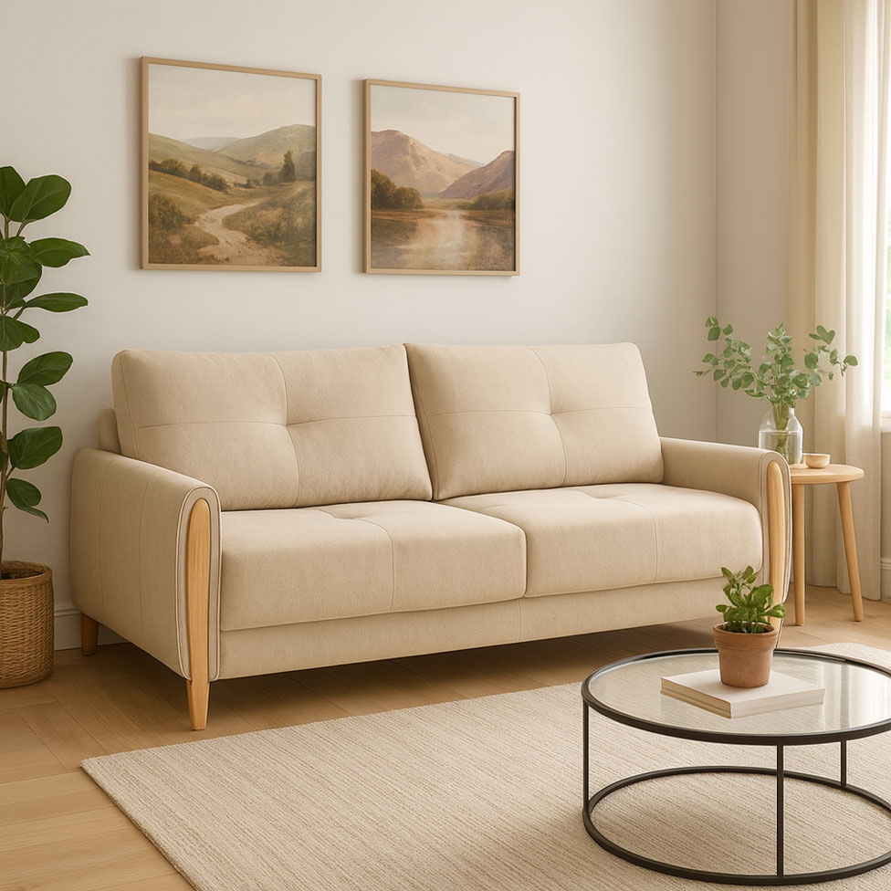 Sofá Fixo Chandon em Linho Off White 2,24m - Imagem 3