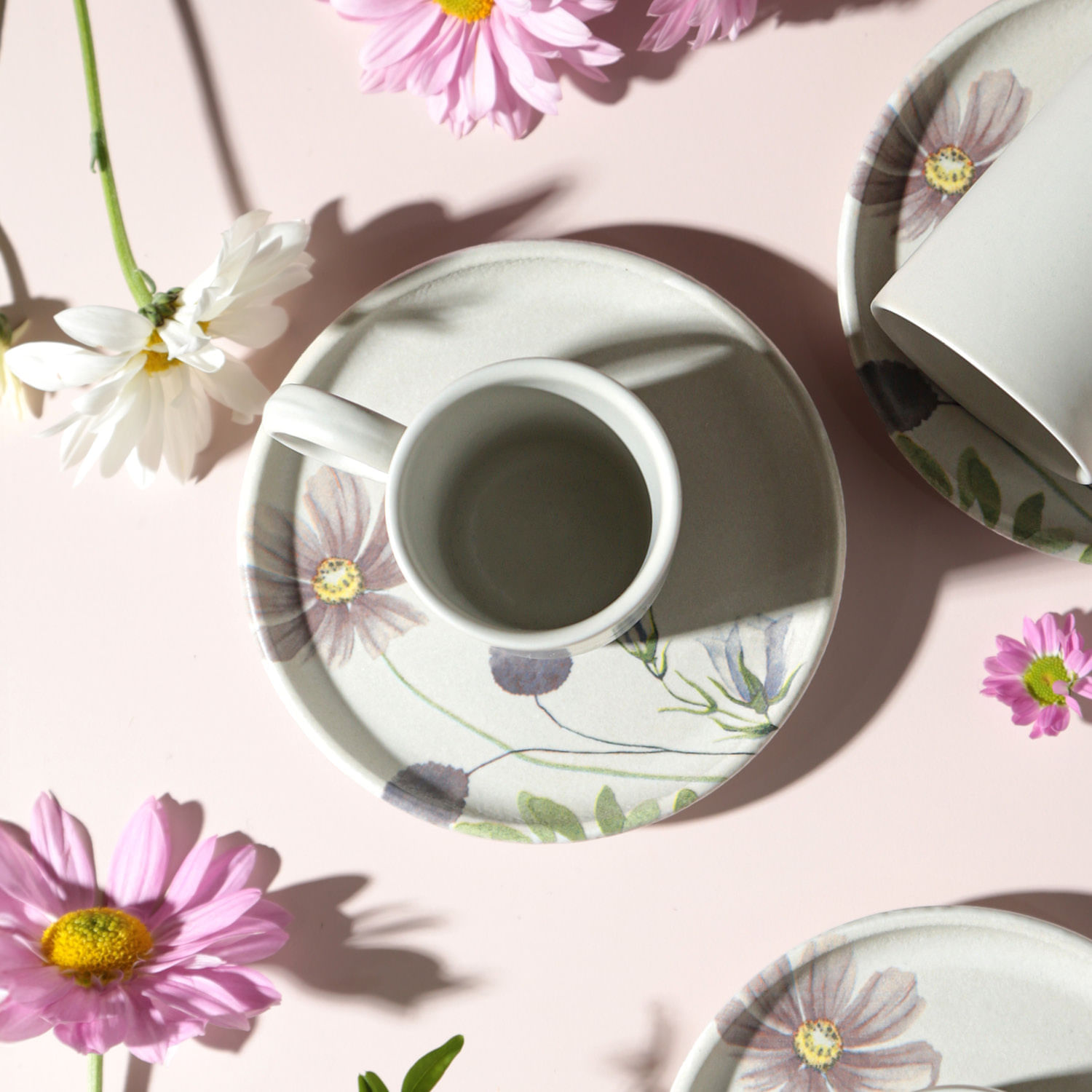 Conjunto com 12 Xícaras de Café com Pires Basic Bloom 90ml - Imagem 3