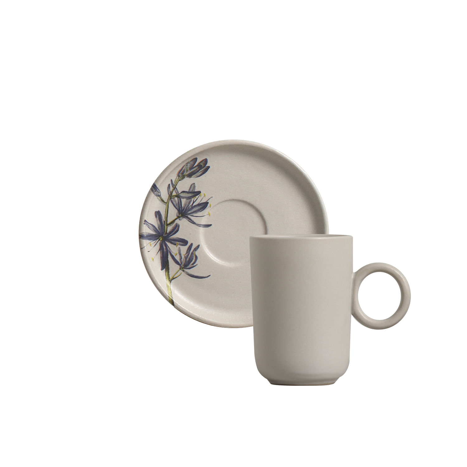 Conjunto com 12 Xícaras de Café com Pires Basic Relax 90ml