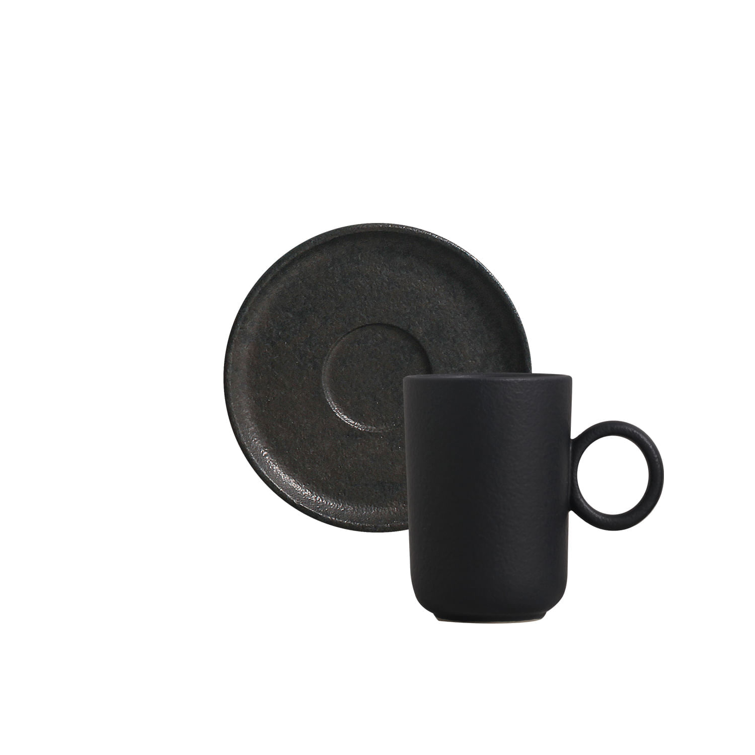 Conjunto com 12 Xícaras de Café com Pires Basic Rust 90ml