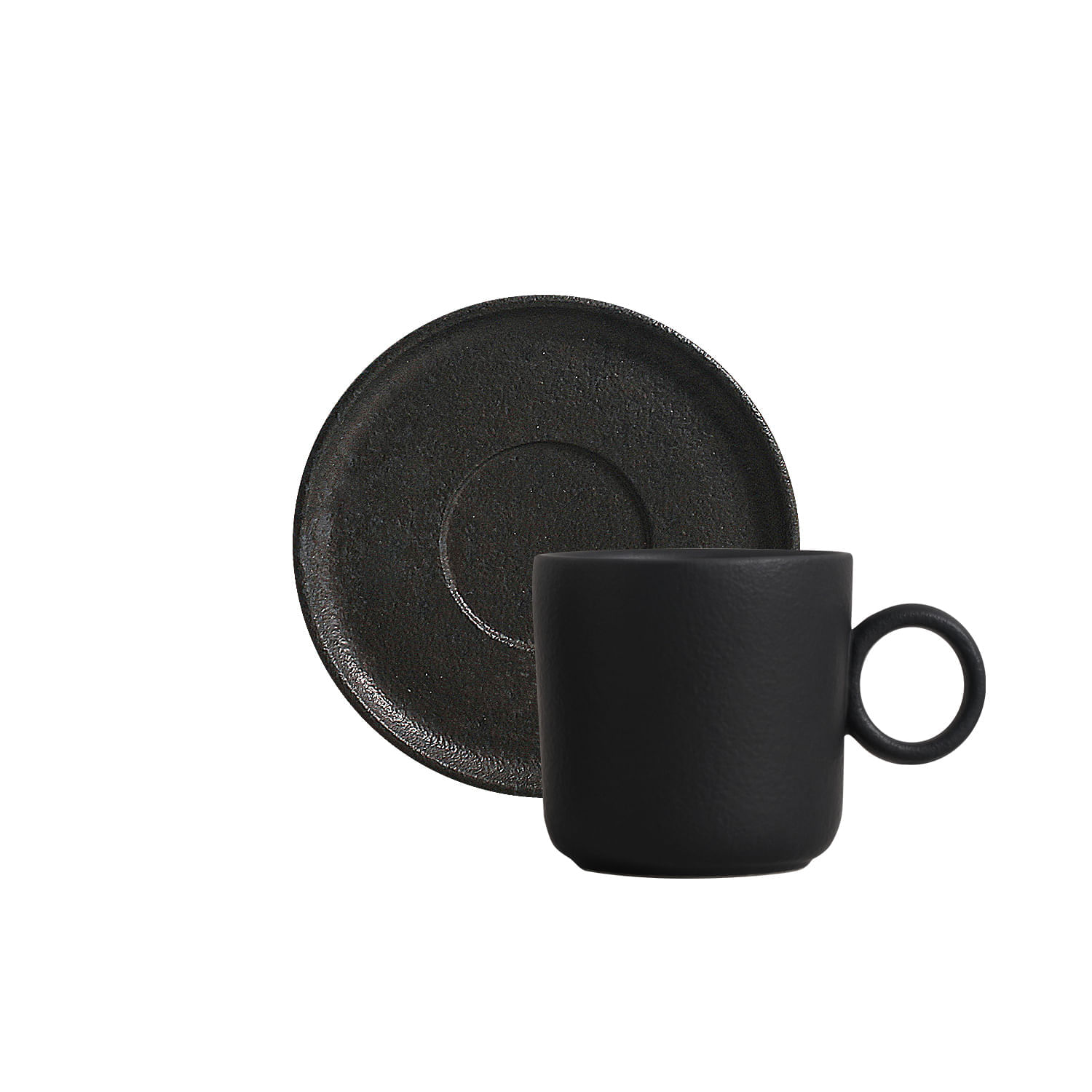 Conjunto com 12 Xícaras de Chá com Pires Basic Rust 150ml