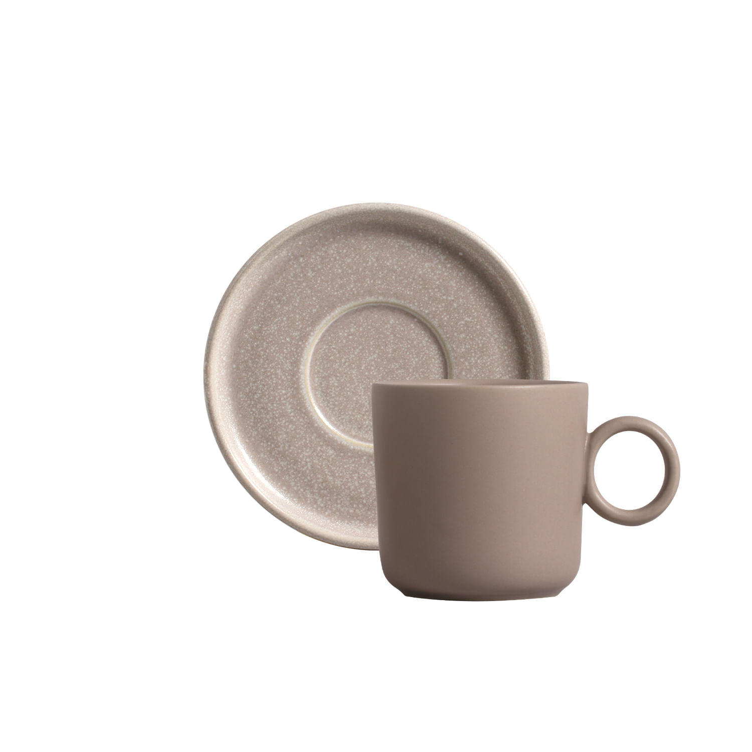 Conjunto com 12 Xícaras de Chá com Pires Basic Sandy 150ml