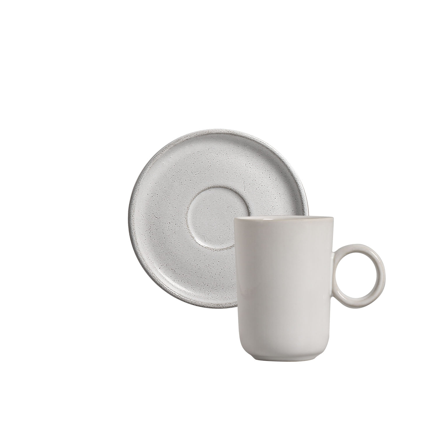 Conjunto com 12 Xícaras de Café com Pires Basic Snow 90ml
