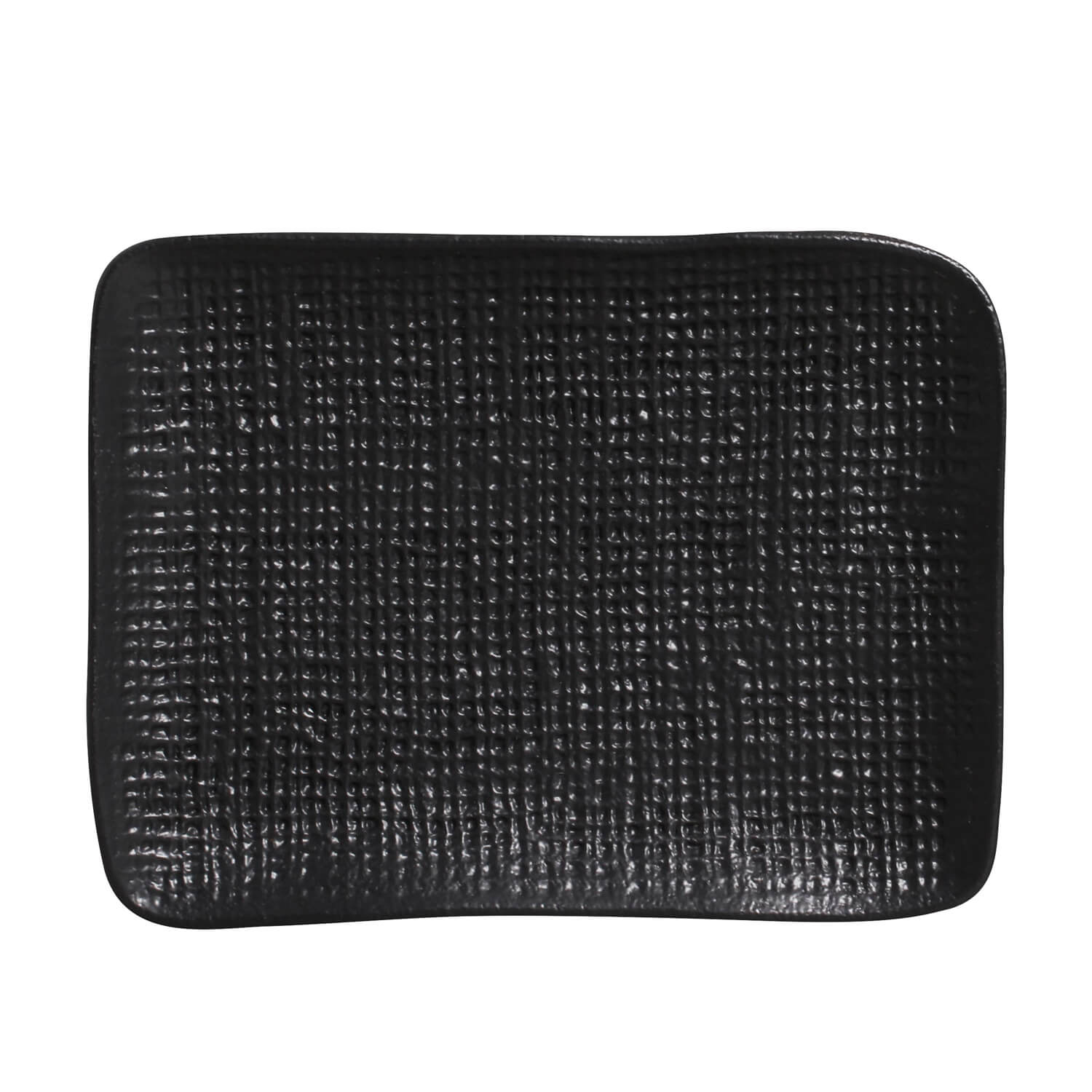 Conjunto com 4 Travessas Retangular Pequena Juta Preto Matte 18x14cm