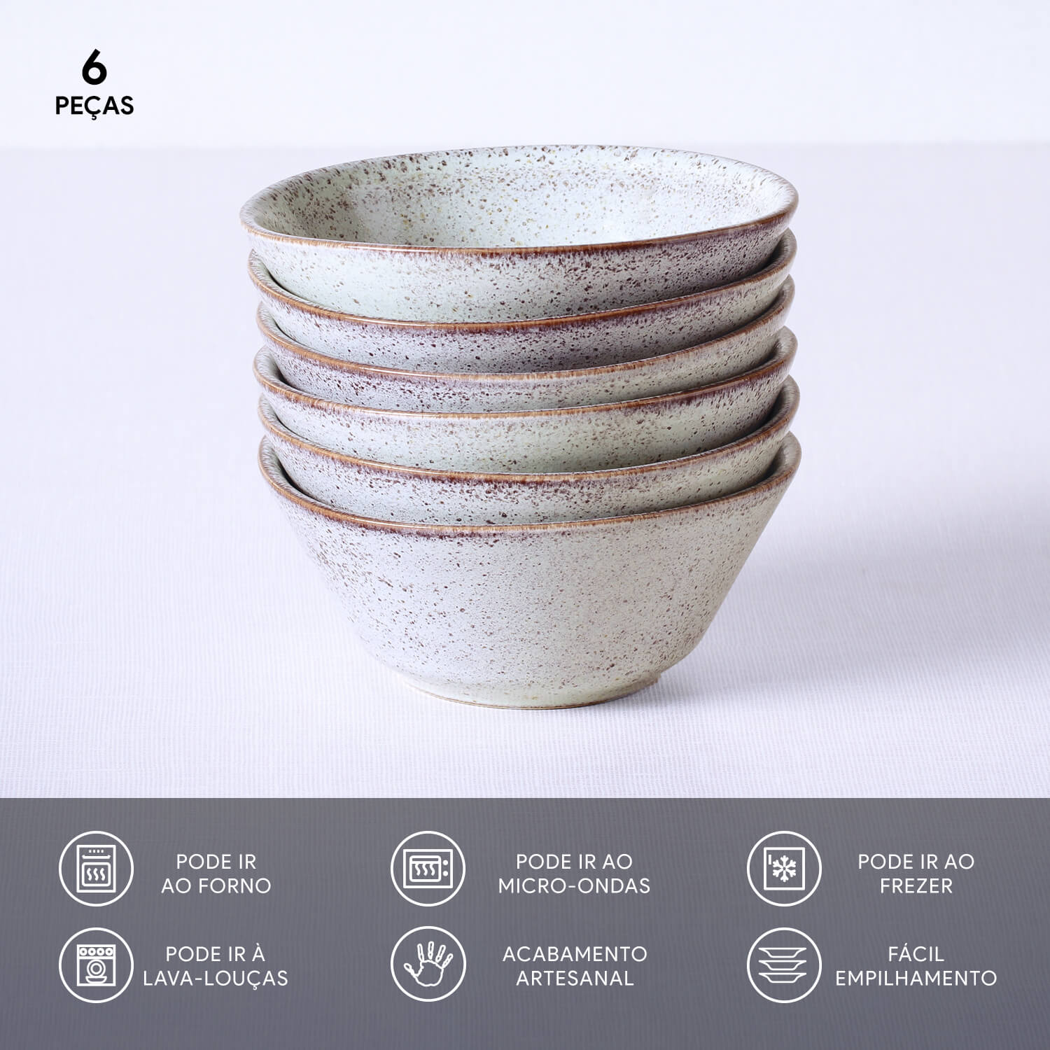 Conjunto com 6 Cumbucas Neo Pistache Ø12,4x5,4cm 298ml - Imagem 3