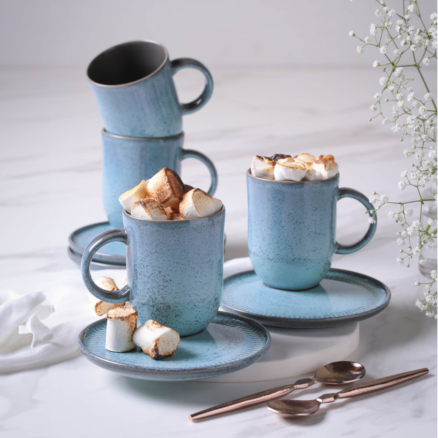 Kit Canecas Coup Stoneware com Pires Breeze 330ml - Imagem 2