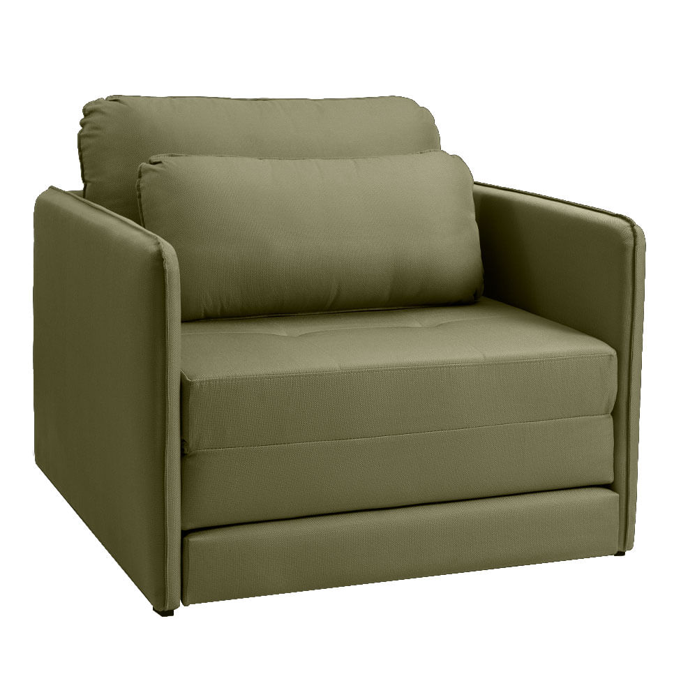 Poltrona Cama Ipê em Veludo Verde