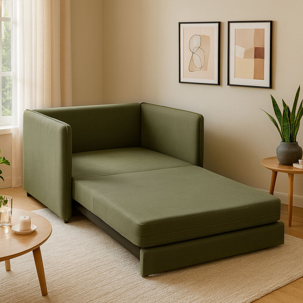 Poltrona Cama Ipê em Veludo Verde - Imagem 5