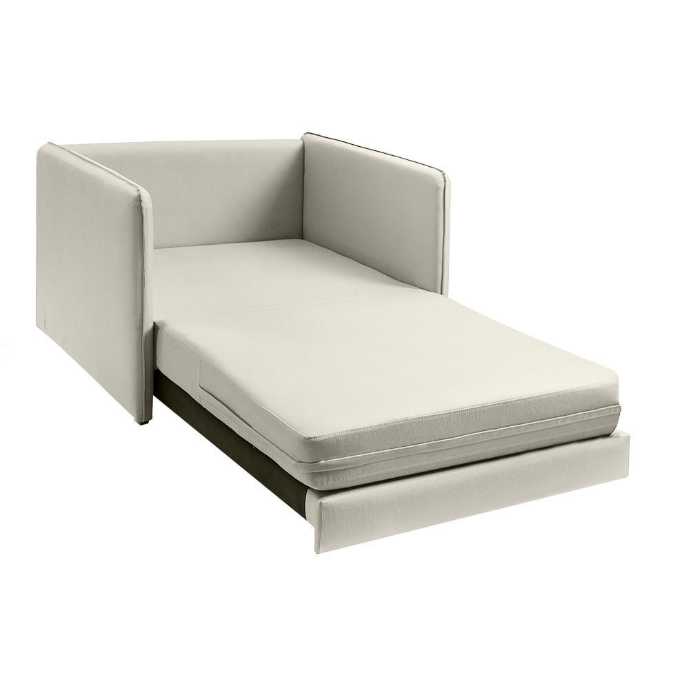 Poltrona Cama Ipê em Veludo Off White - Imagem 3