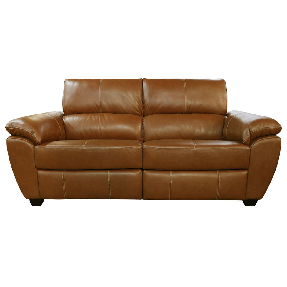 Sofá Retrátil e Reclinável Frank em Couro Mel com USB 2,20m - Imagem 2