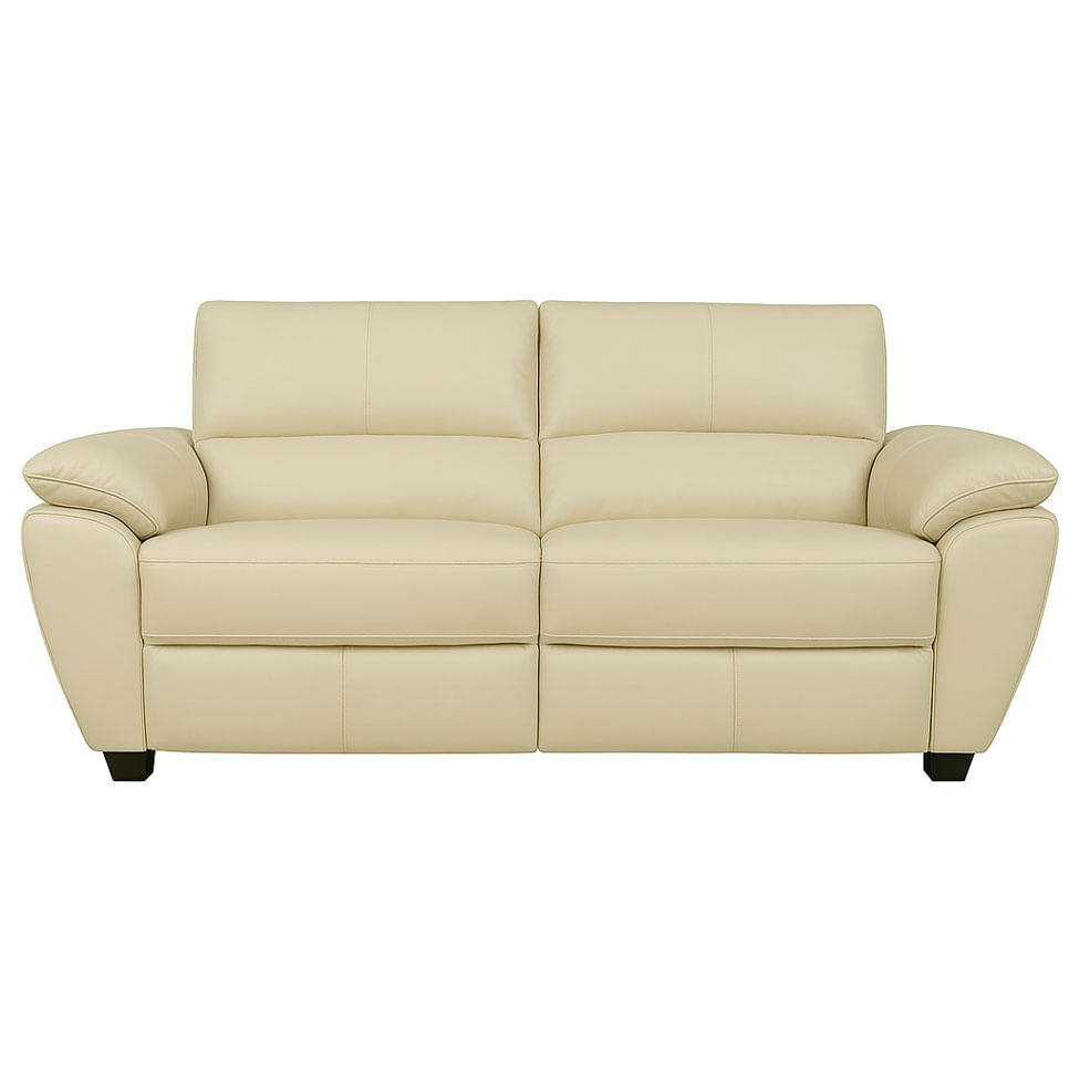 Sofá Retrátil e Reclinável Frank em Couro Off White com USB 2,20m - Imagem 2