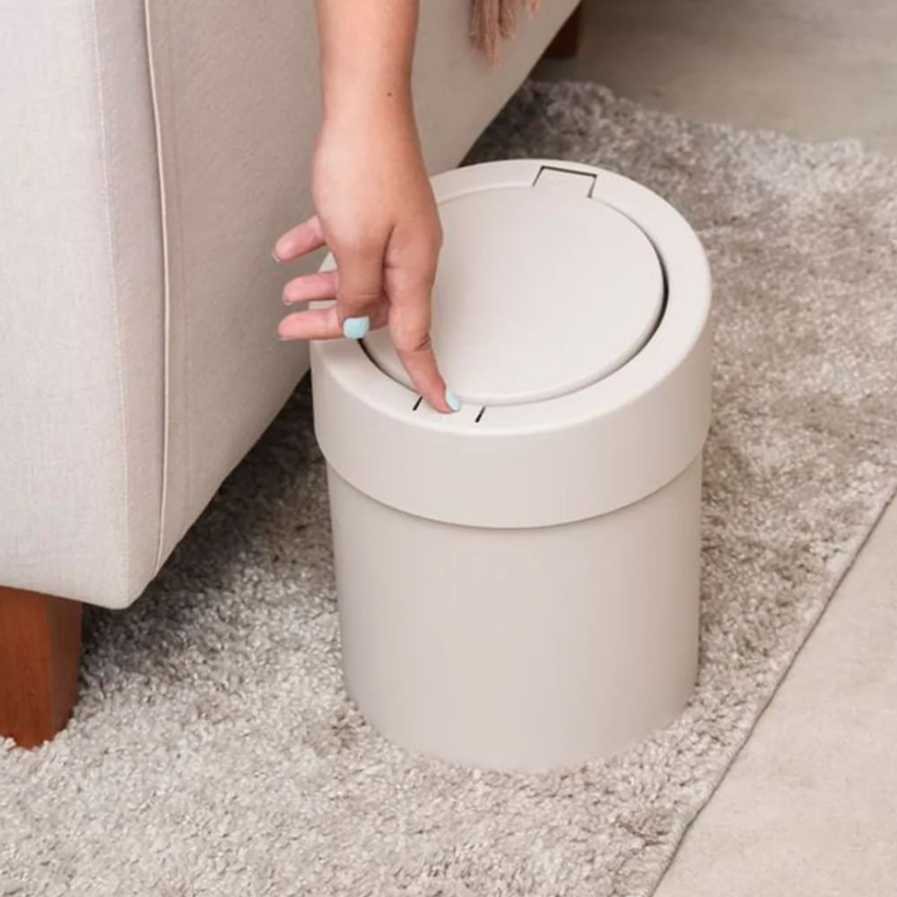 Lixeira com Abertura por Toque 5 Litros Light Gray - Imagem 4
