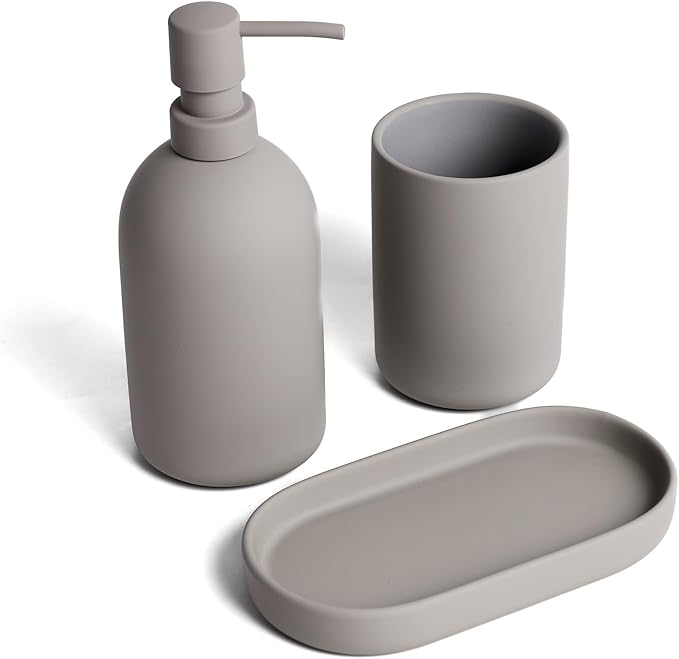 Kit com 3 Peças para Banheiro Cerâmica Lunar