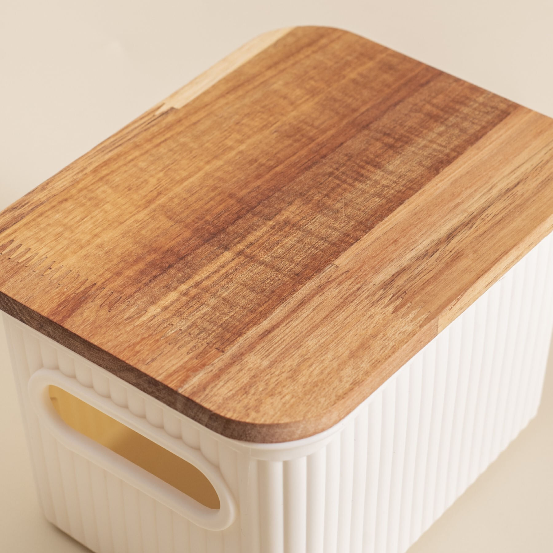 Caixa Organizadora Canelada 1,5L com Tampa de Acácia - Imagem 2