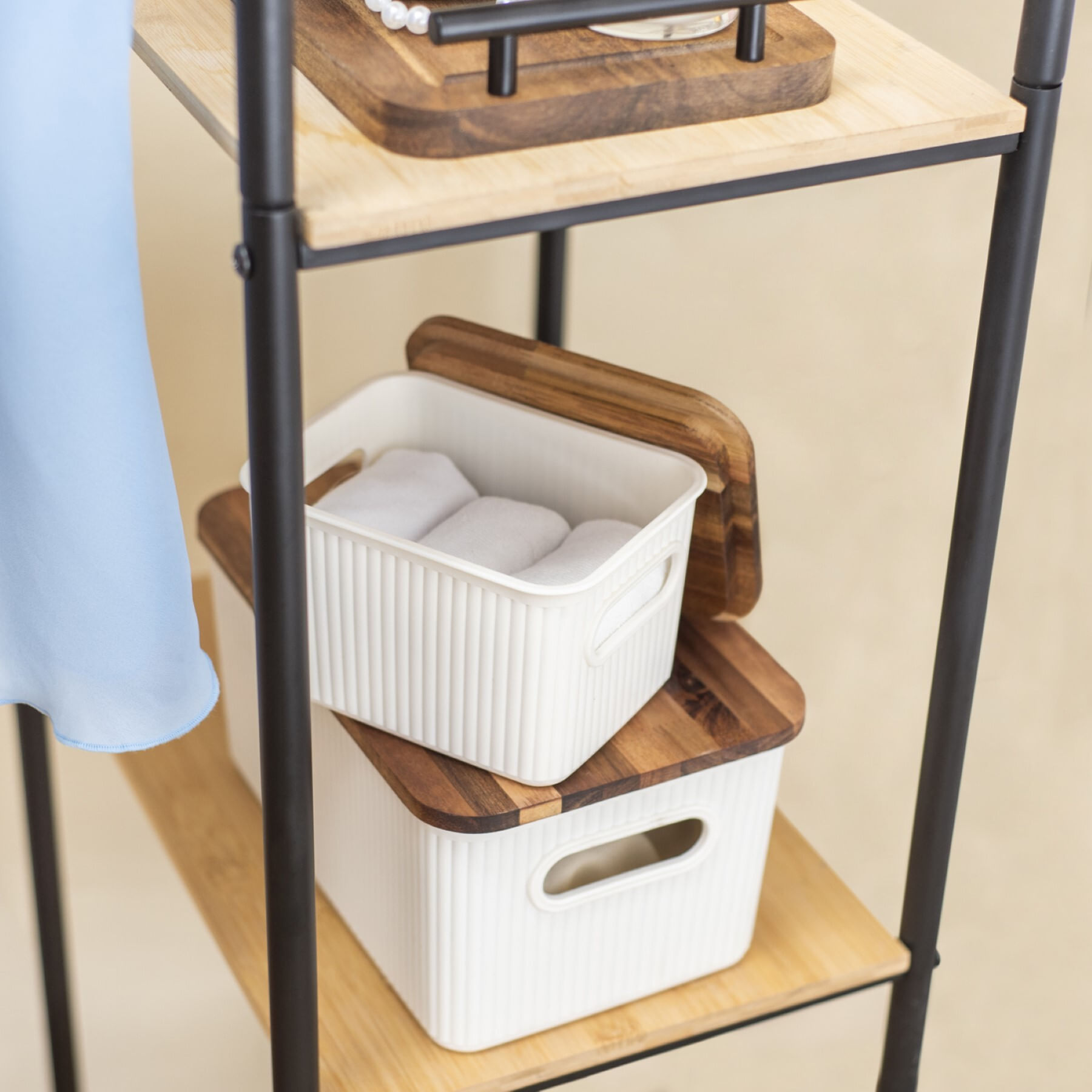 Caixa Organizadora Canelada 1,5L com Tampa de Acácia - Imagem 5