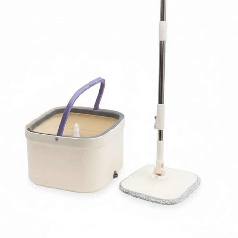 Mop Giratorio Agua Nova Com Balde e Esfregao Branco