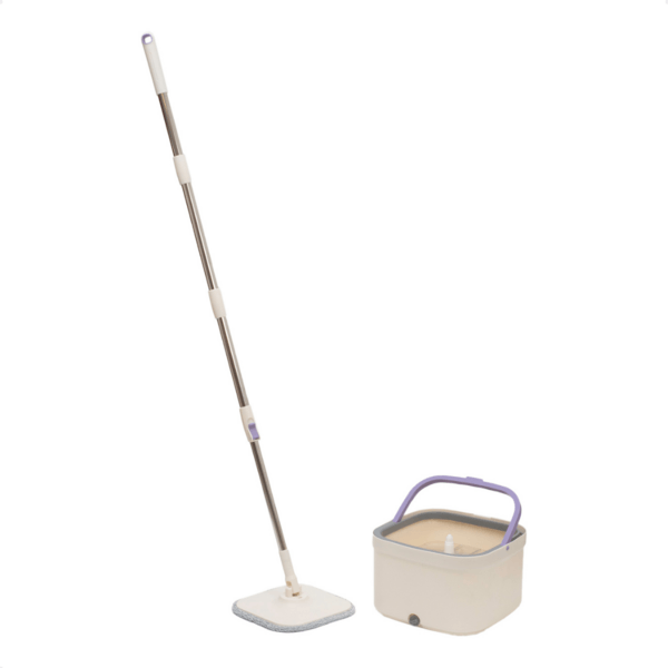 Mop Giratorio Agua Nova Com Balde e Esfregao Branco - Imagem 2