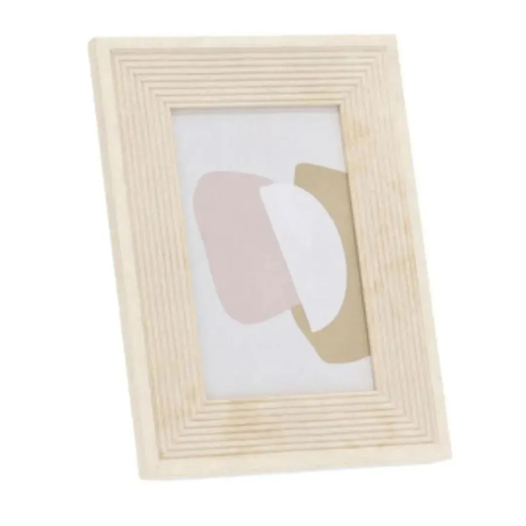 Porta Retrato em Vidro/Papel e MDF 15x20 Bege