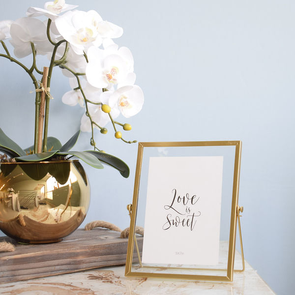 Porta Retrato Metal e Vidro 15X20 Dourado - Imagem 3