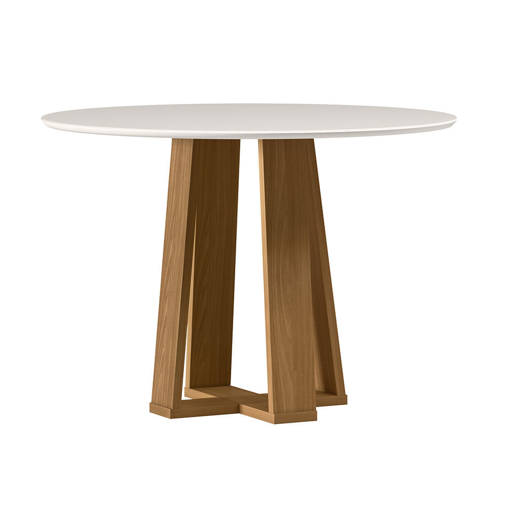 Mesa de Jantar Isabela Redonda Ype e Off White 1,00x1,00m