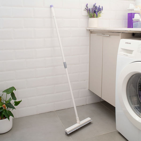 Vassoura com Rodo Multiuso 2 em 1 Branco - Imagem 4