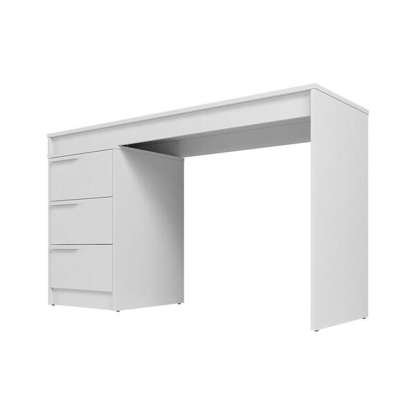 Mesa Escrivaninha Extensiva com 3 Gaveteiros Branca