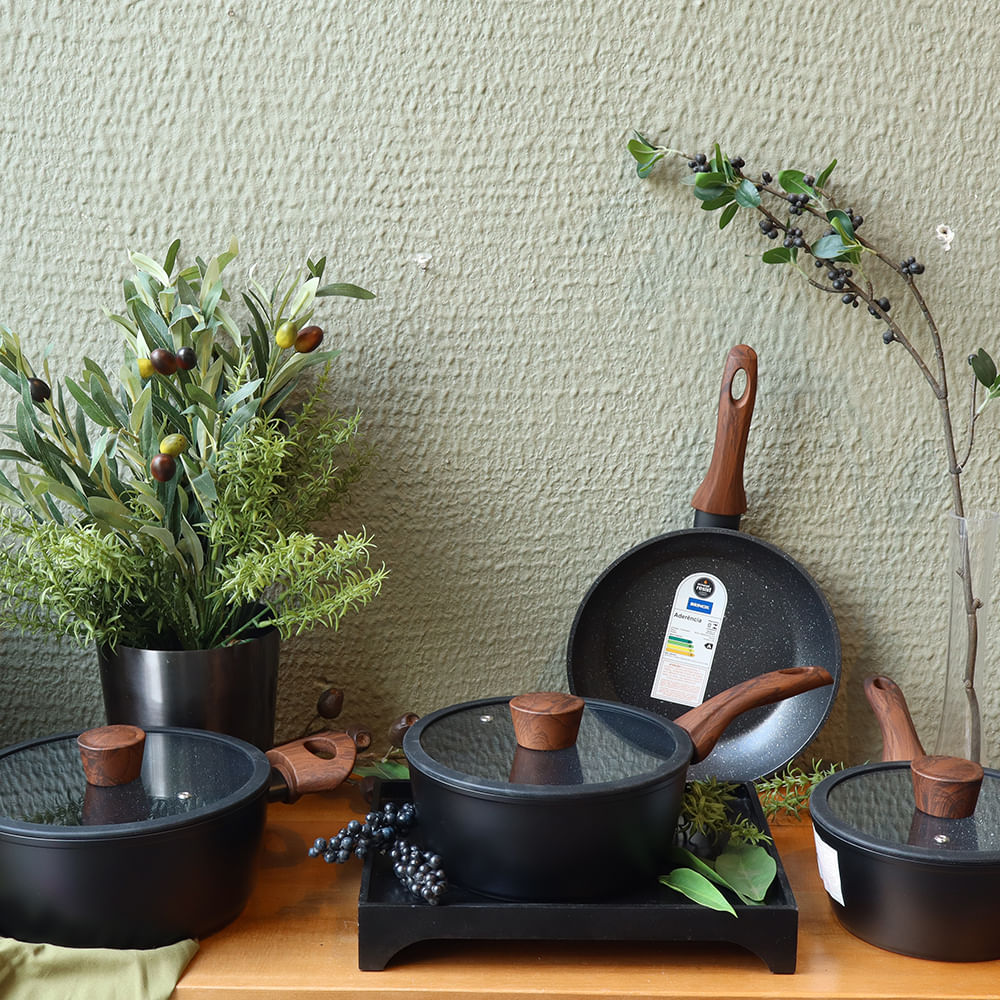 Jogo de Panelas Brinox 4 Peças Ceramic Life Sirius Preto | Indução, Cerâmica Mineral Resist e Design Fosco - Imagem 5