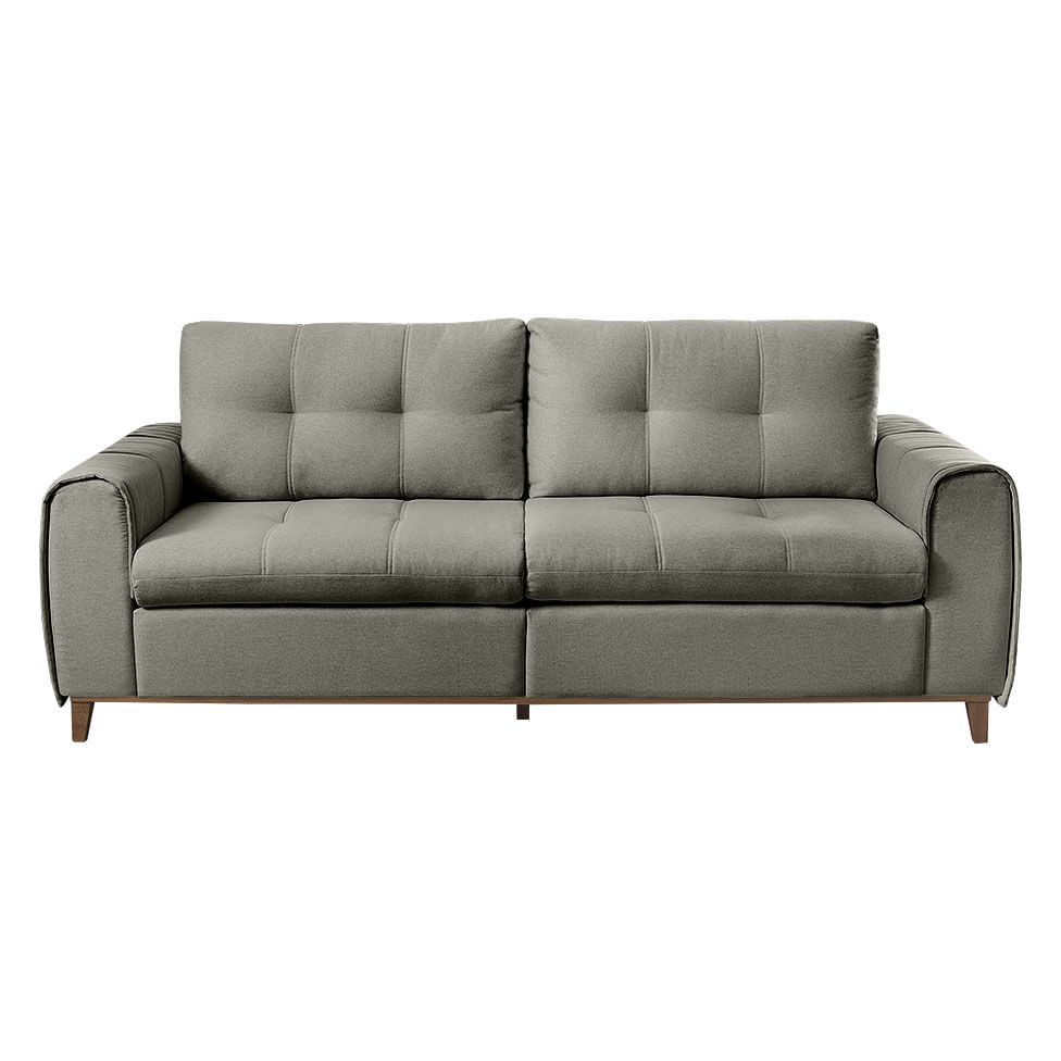 Sofa Leblon Fixo em Linho Grafite Base Canela 1,80m