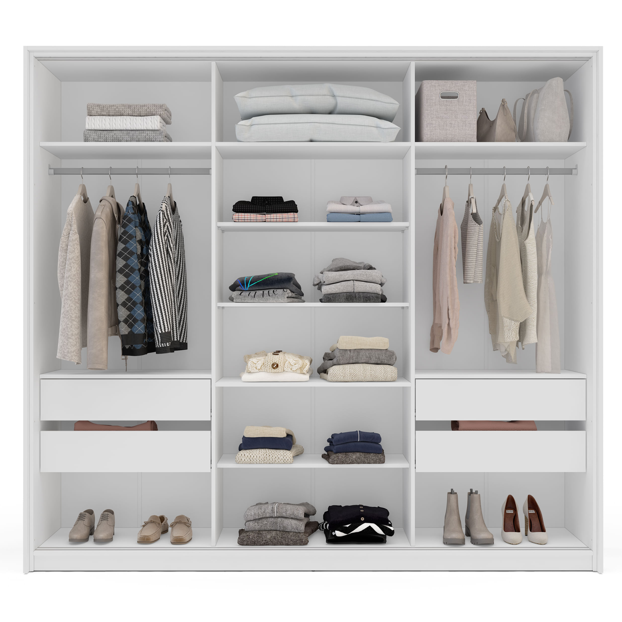 Guarda-Roupa Lisboa com 3 Portas de Correr Branco - Imagem 3