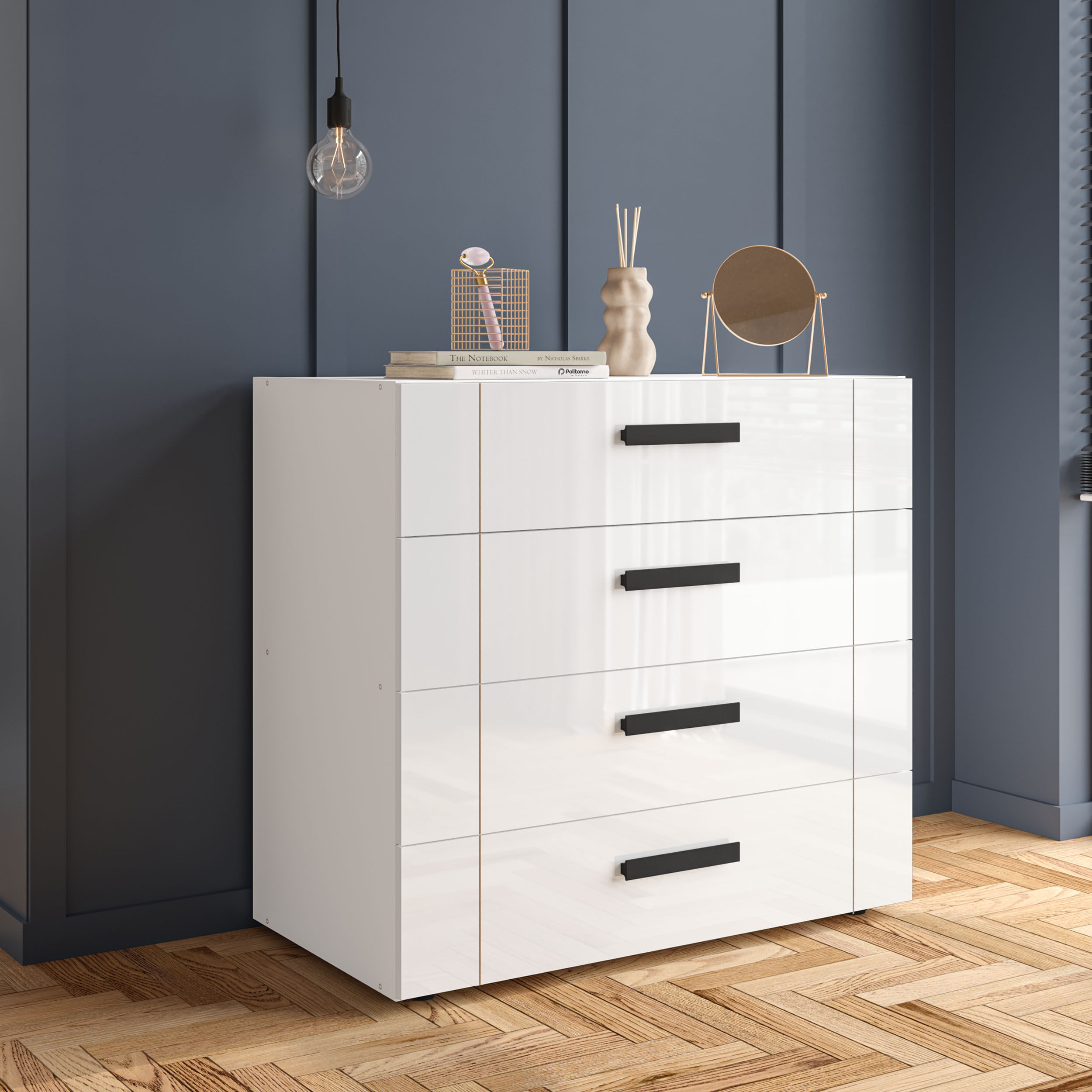 Cômoda Lisboa com 4 Gavetas Branca - Imagem 2