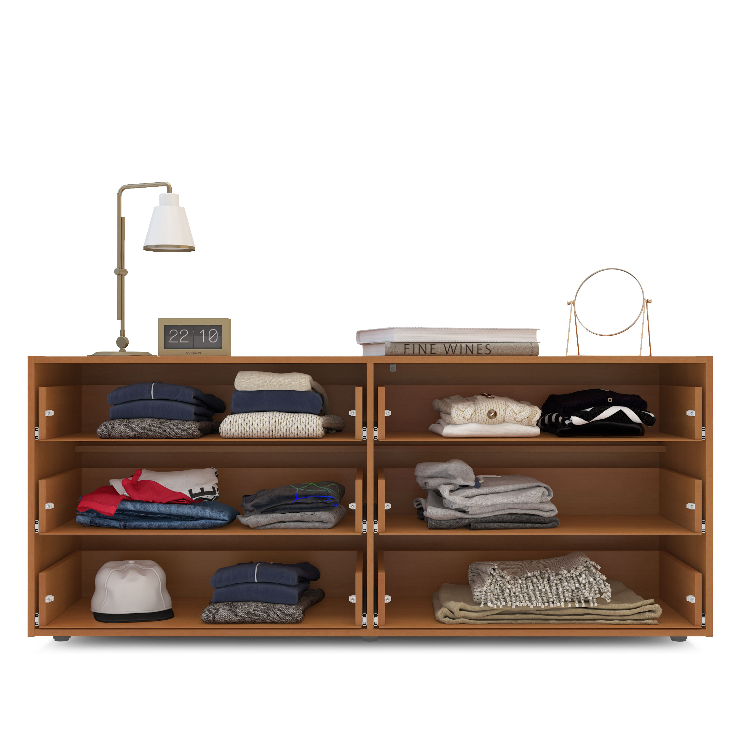 Cômoda Lisboa com 6 Gavetas Branca e Freijó - Imagem 2