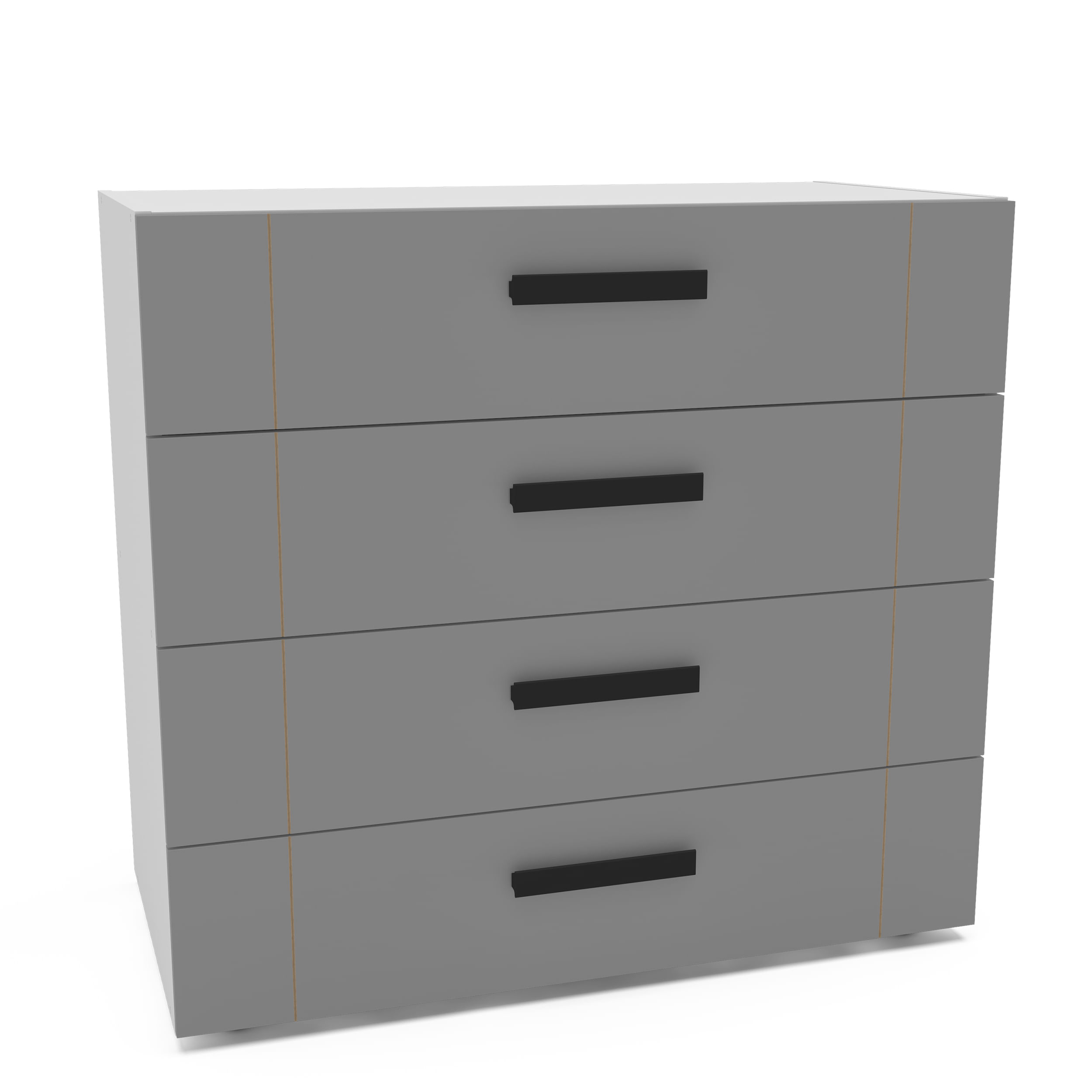 Cômoda Lisboa com 4 Gavetas Branca e Cinza