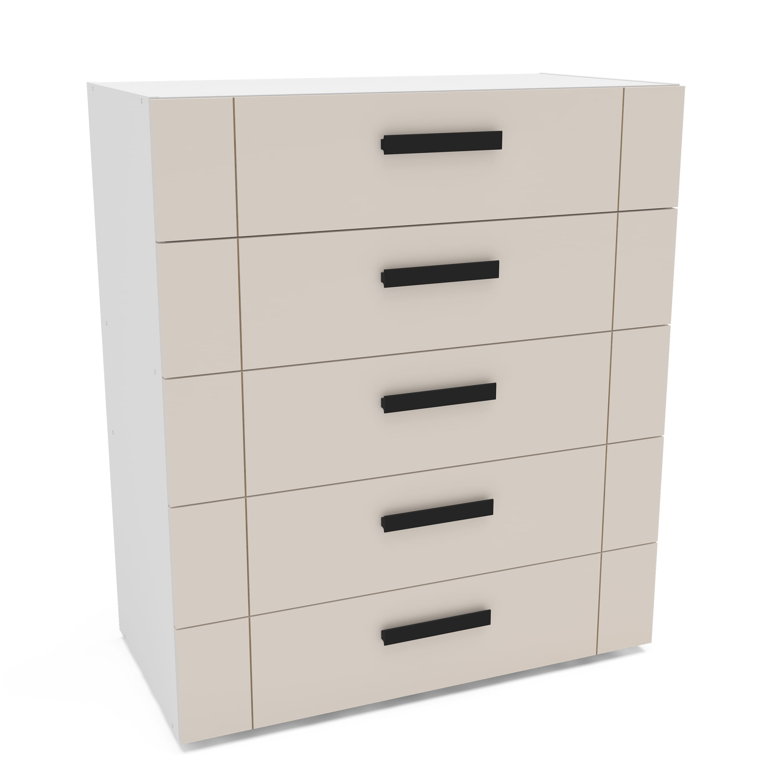 Cômoda Lisboa com 5 Gavetas Branca e Creme