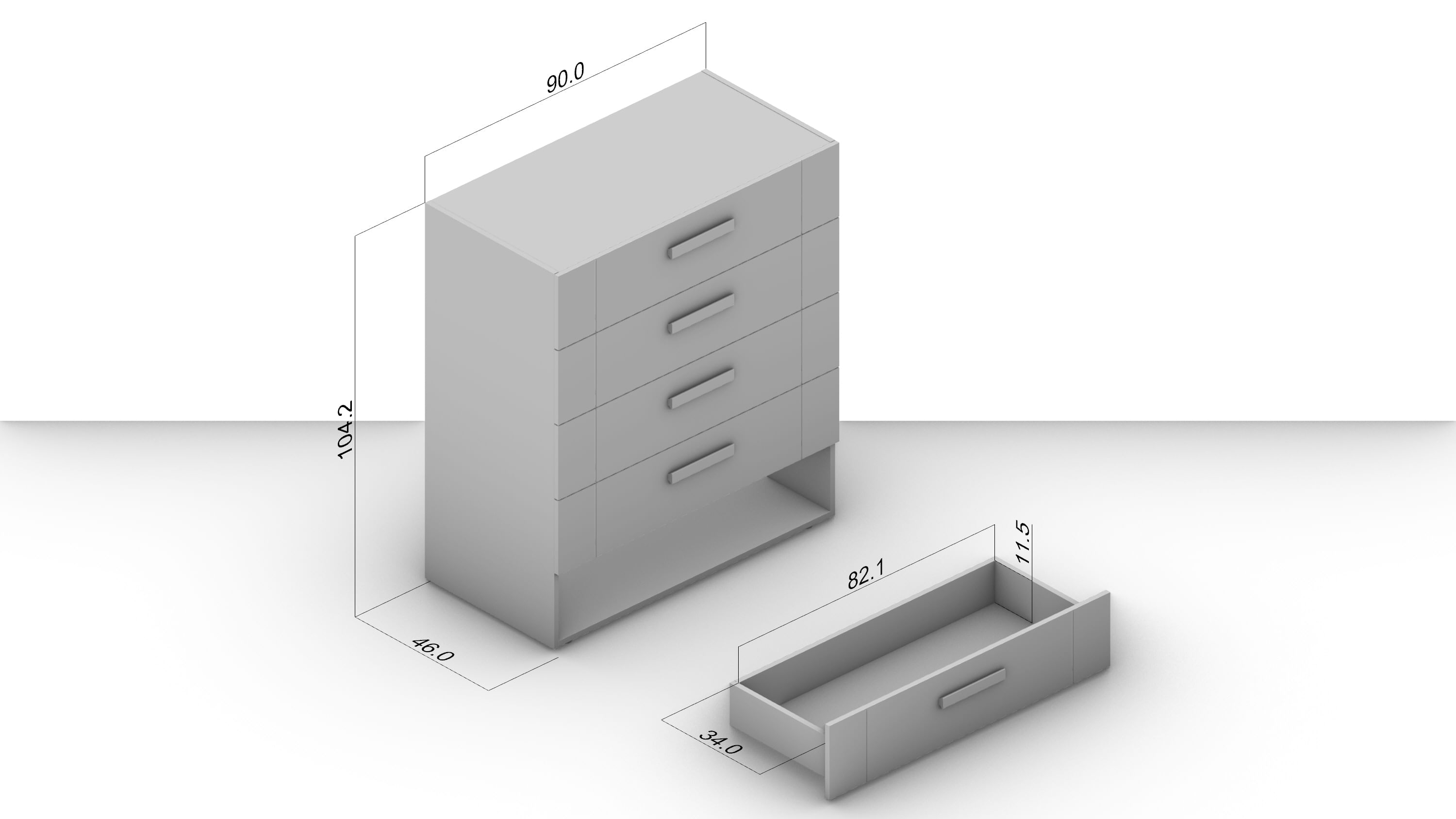 Cômoda Lisboa com 5 Gavetas Branca e Freijó - Imagem 4