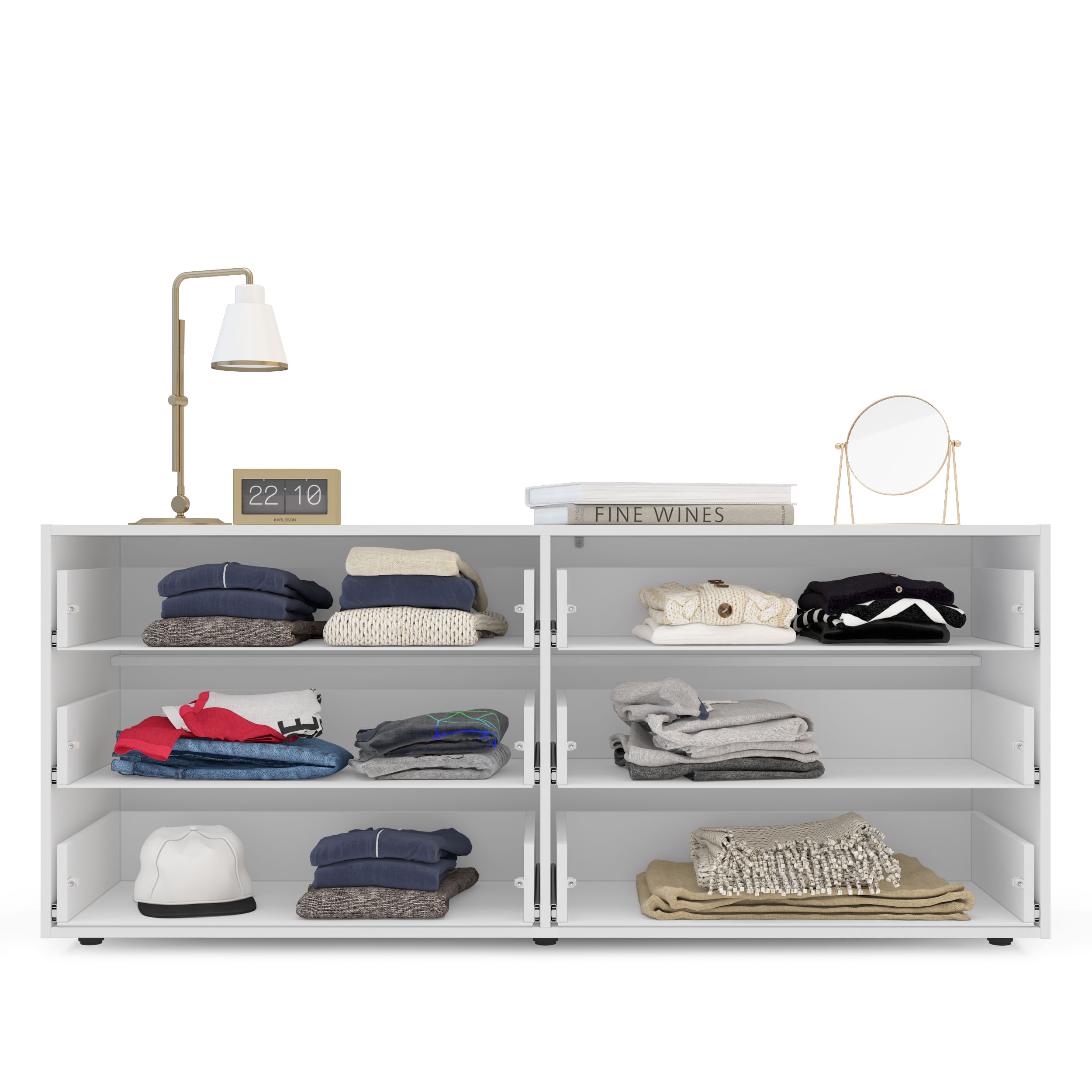 Cômoda Porto com 6 Gavetas Branco e Verde - Imagem 2