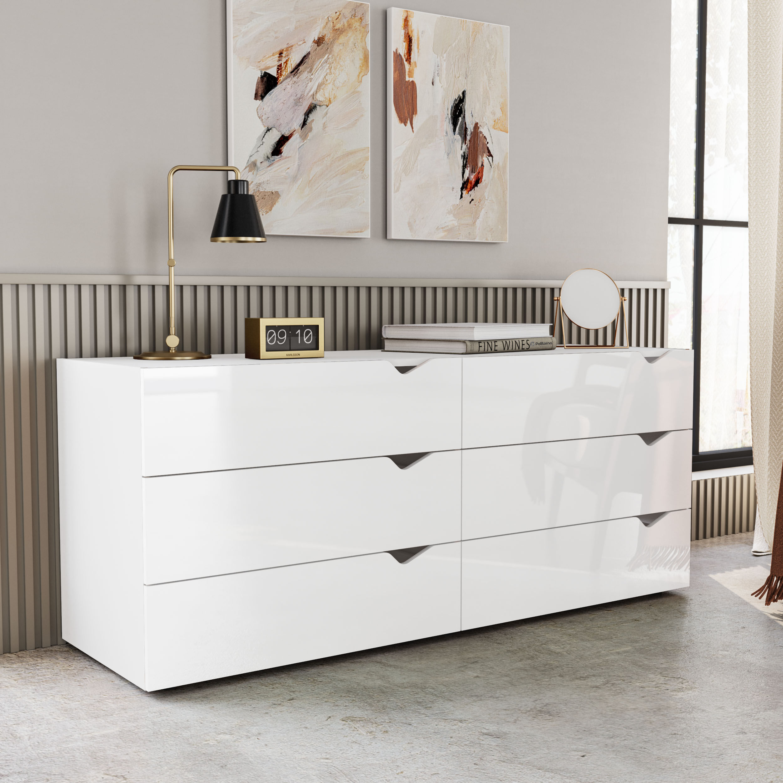 Cômoda Porto com 6 Gavetas Branco - Imagem 3