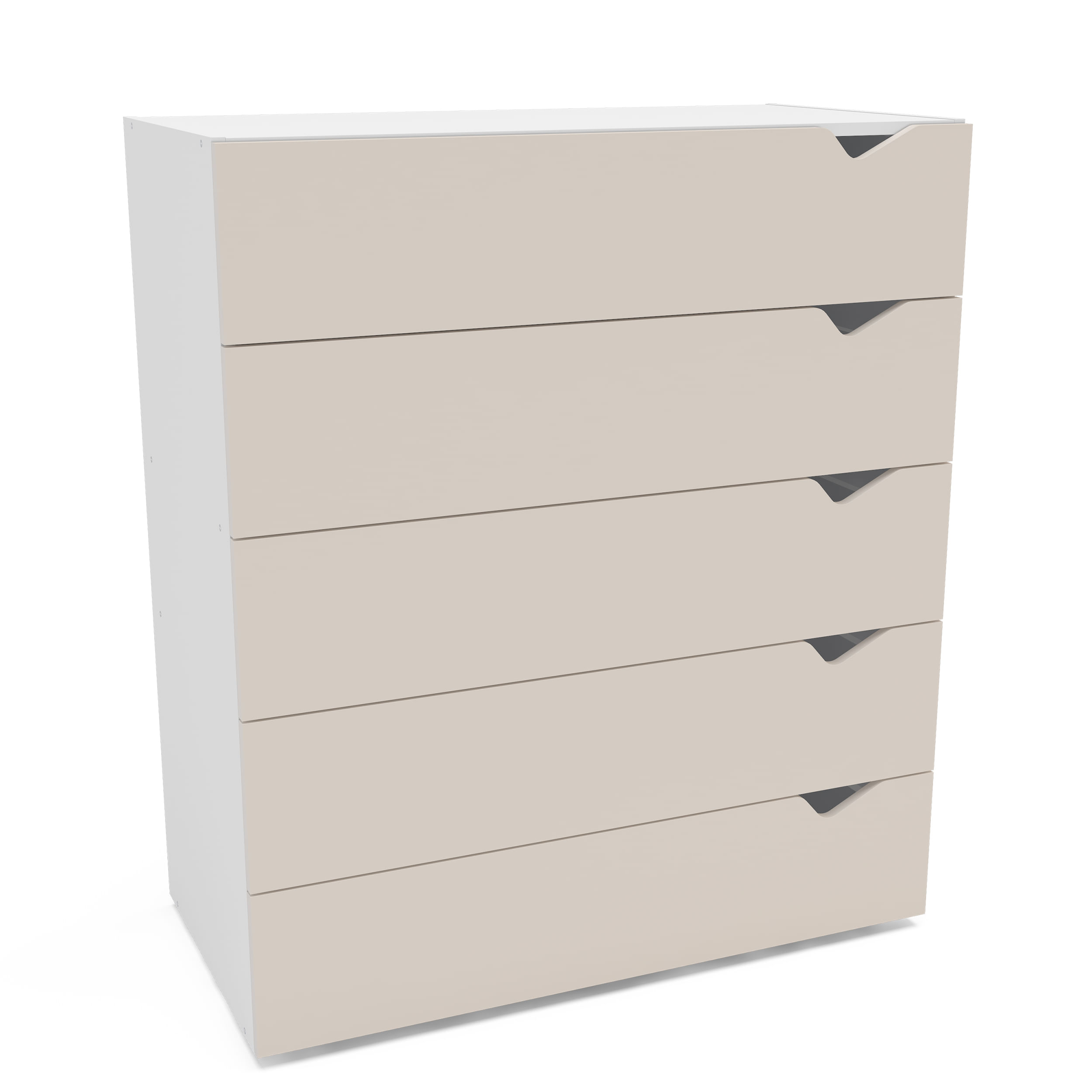 Cômoda Porto com 5 Gavetas Branco e Creme