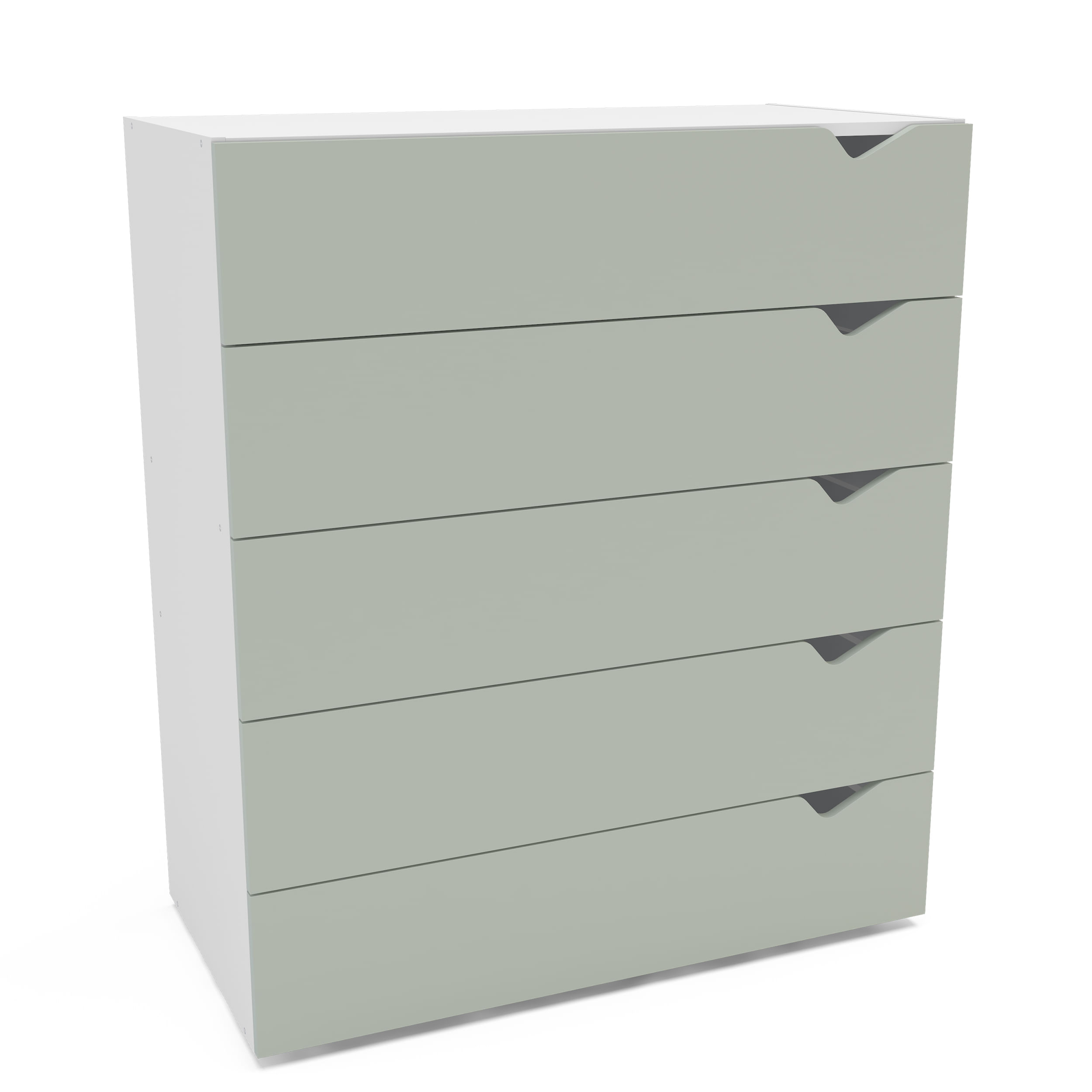 Cômoda Porto com 5 Gavetas Branco e Verde