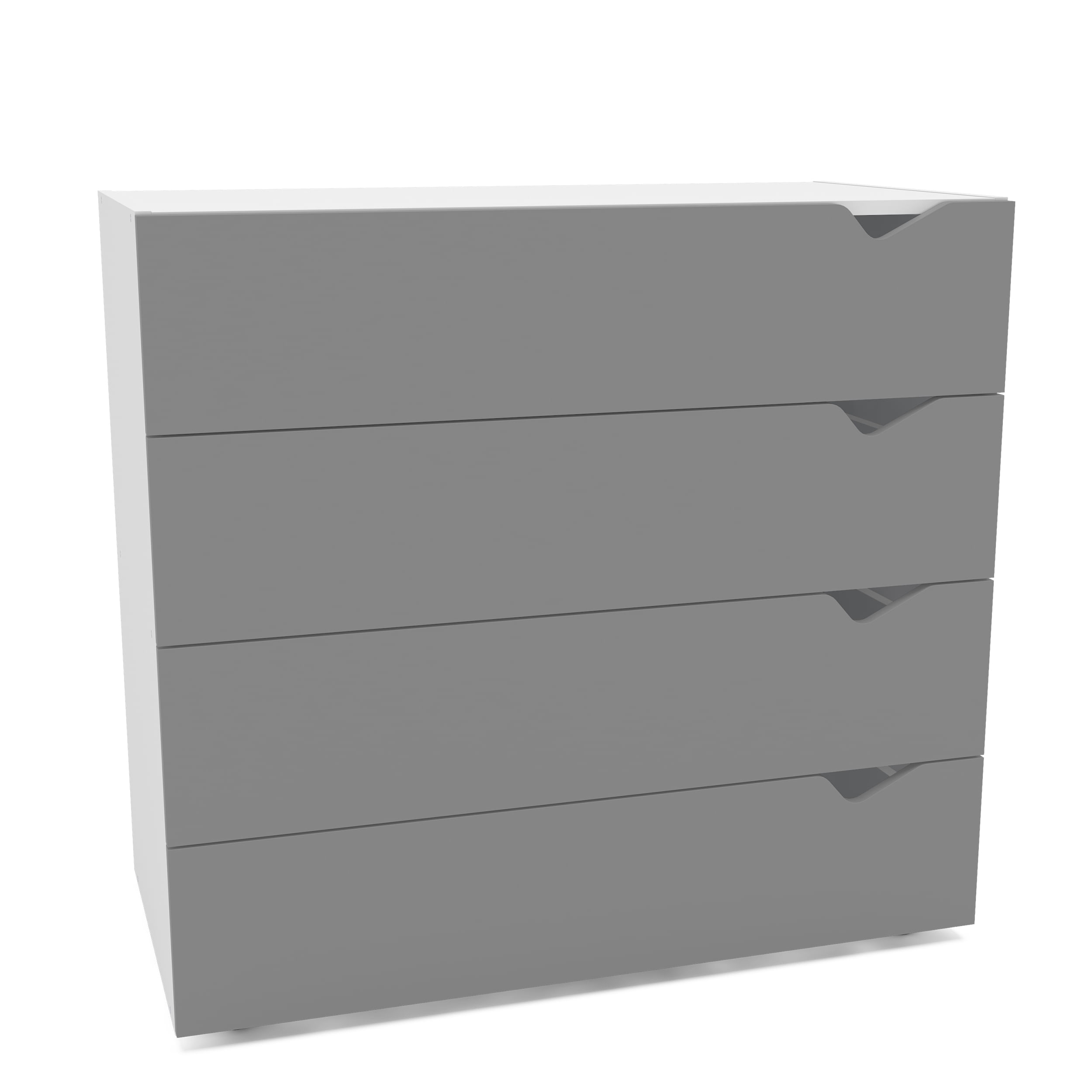 Cômoda Porto com 4 Gavetas Branco e Cinza