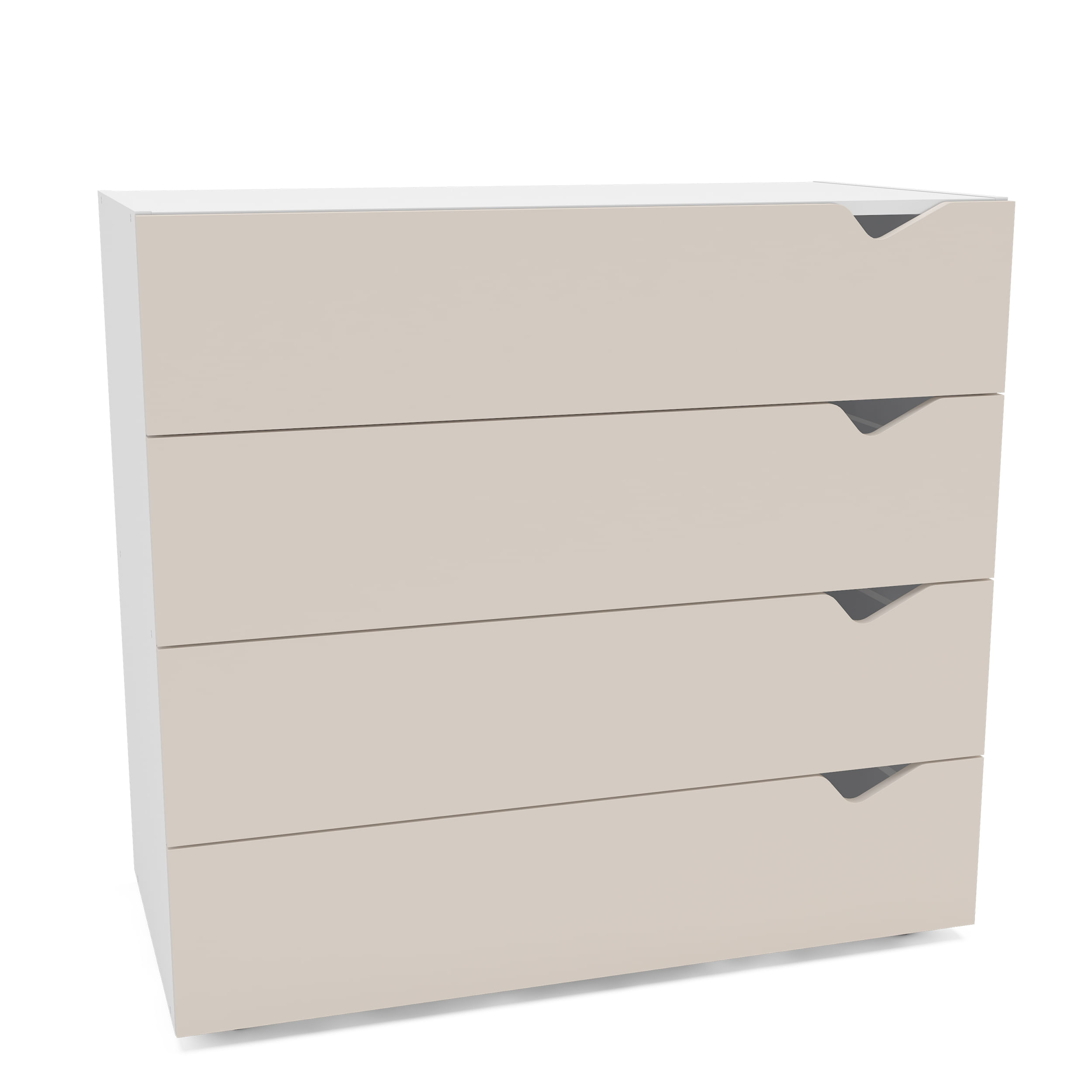 Cômoda Porto com 4 Gavetas Branco e Creme