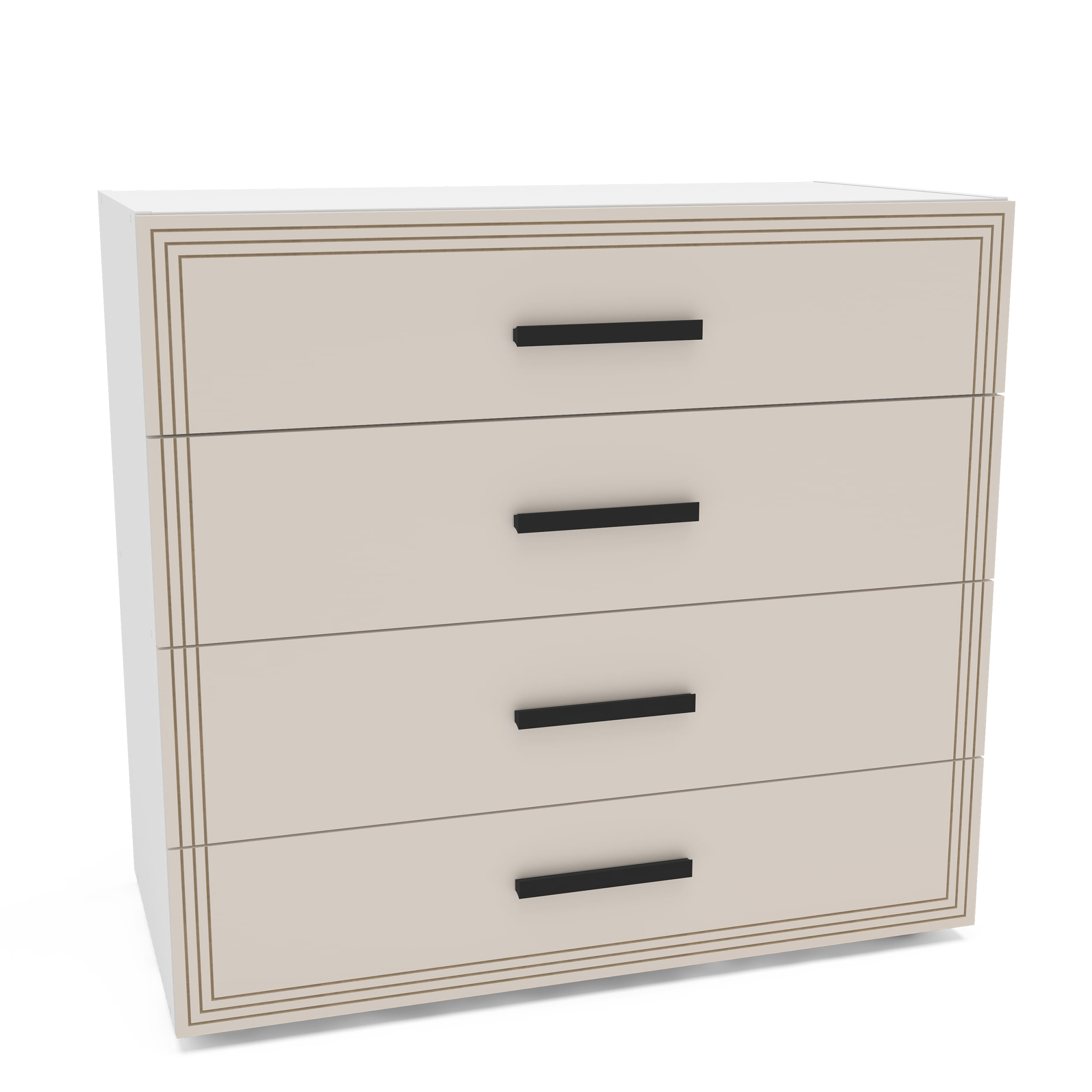 Cômoda Valencia 4 Gavetas Branco e Creme