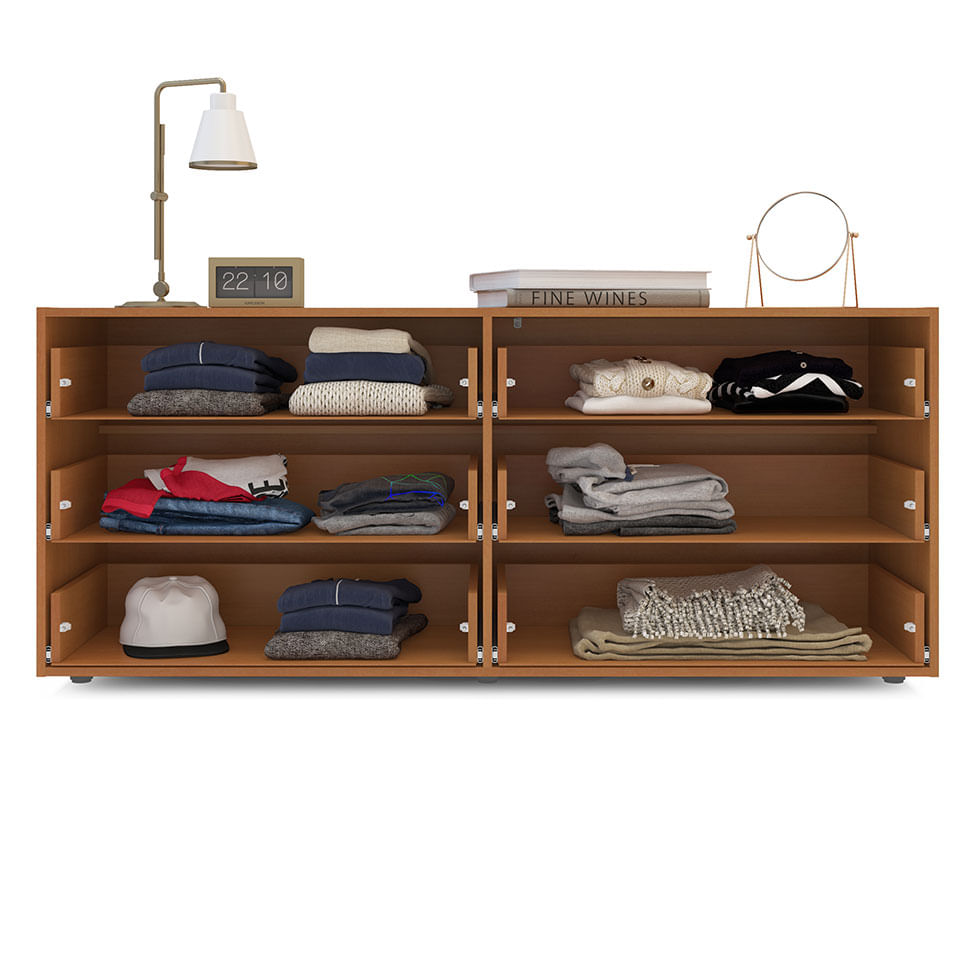 Cômoda Valencia 6 Gavetas Branca e Feijó - Imagem 2