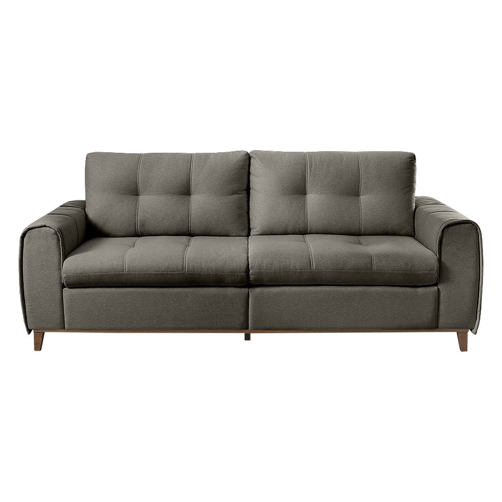 Sofa Leblon Fixo em Linho Chumbo Base Natural 1,80