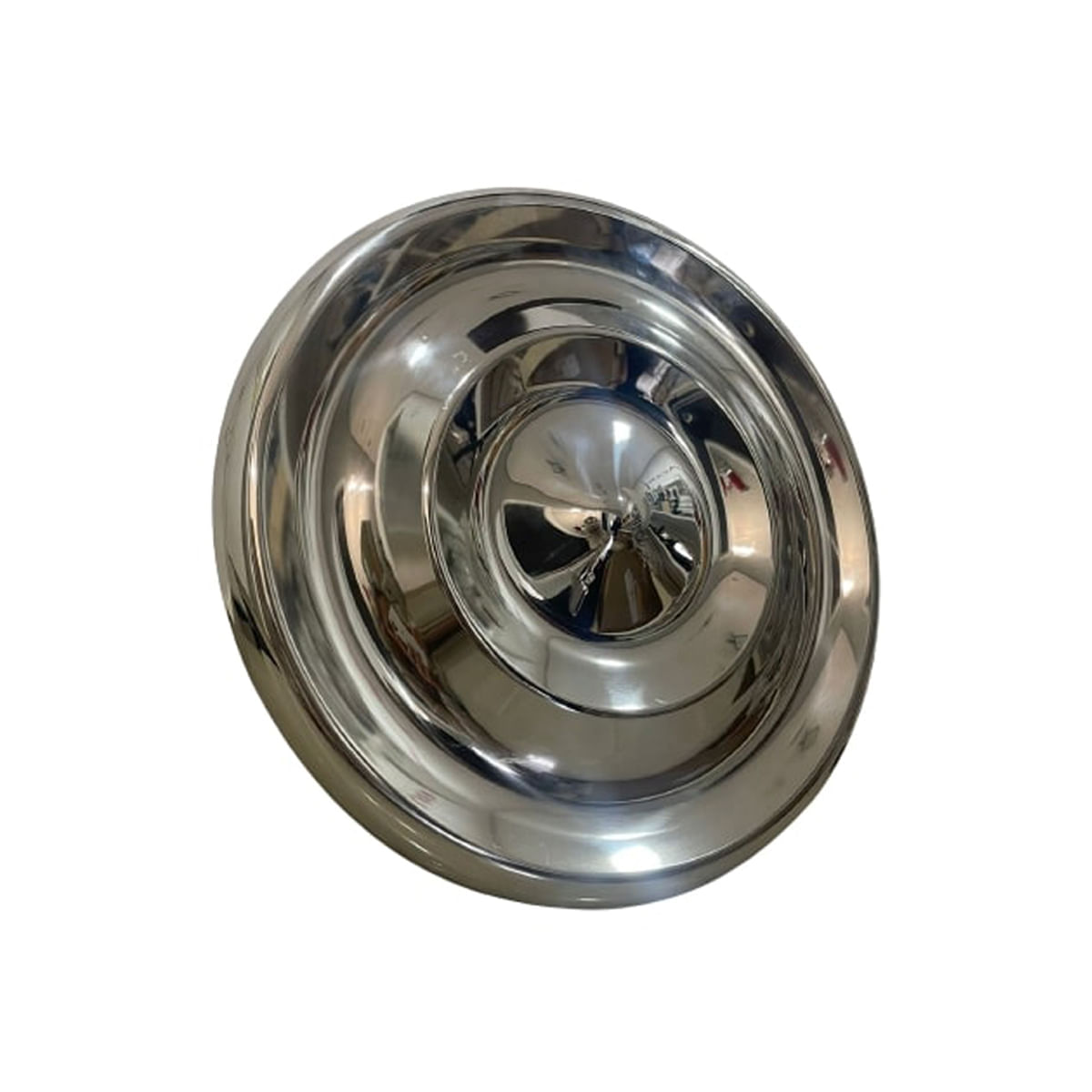 Bandeja Redonda Travessa em Inox Grande 50cm Fruteira Allene