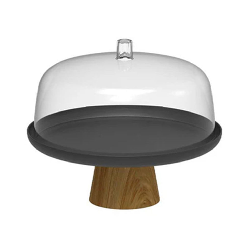 Boleira Lume com Cúpula e Pé Preta 25cm