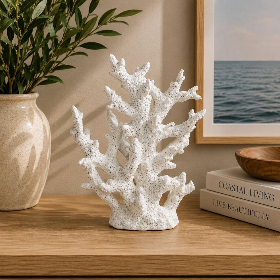 Coral Decorativo Branco 10x19cm